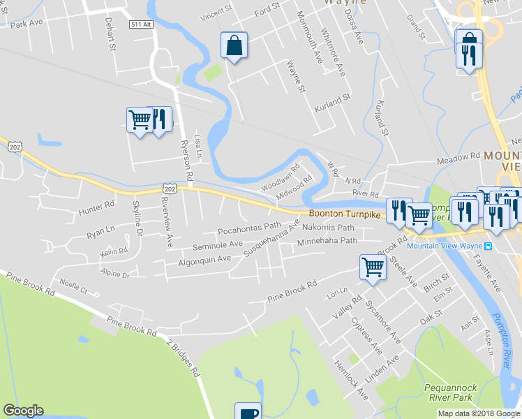 map of restaurants, bars, coffee shops, grocery stores, and more near 314 Boonton Turnpike in Lincoln Park
