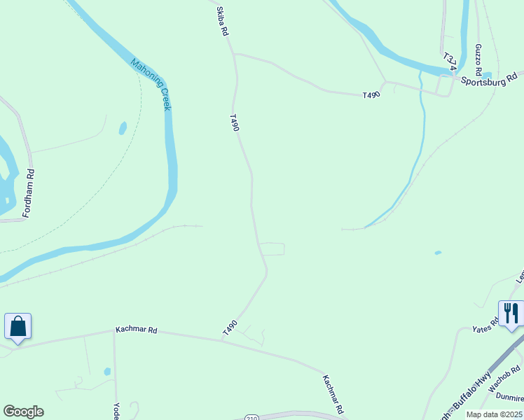 map of restaurants, bars, coffee shops, grocery stores, and more near 516 Laska Road in Punxsutawney