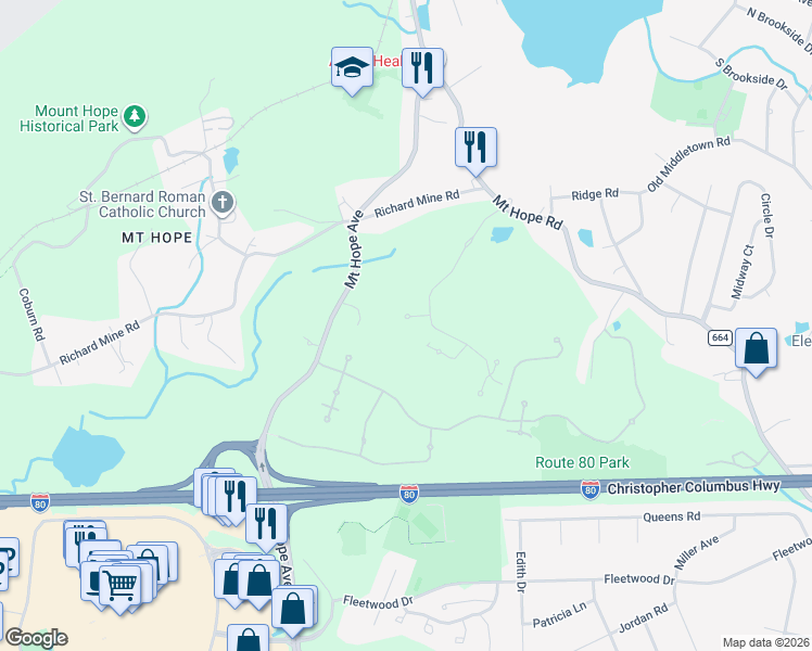 map of restaurants, bars, coffee shops, grocery stores, and more near 5104 Veterans Drive in Wharton