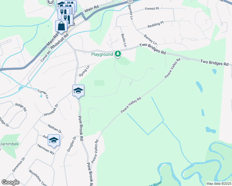 map of restaurants, bars, coffee shops, grocery stores, and more near 12 Pepper Road in Montville