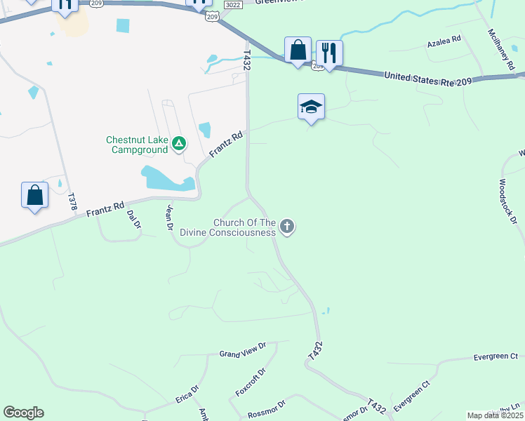 map of restaurants, bars, coffee shops, grocery stores, and more near Frable Road in Effort