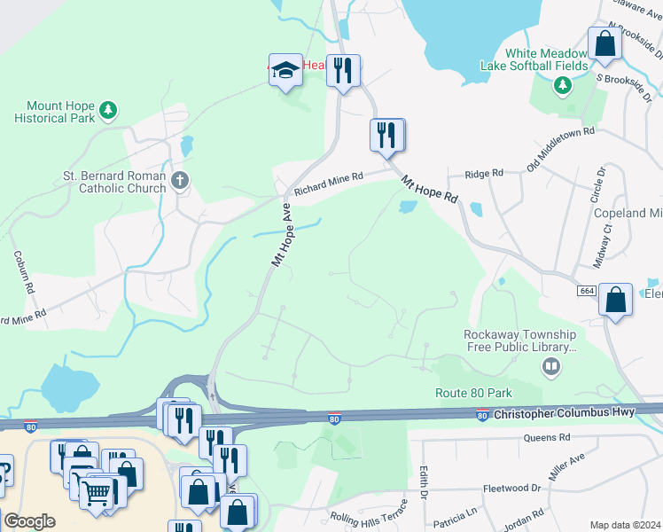 map of restaurants, bars, coffee shops, grocery stores, and more near 6204 Veterans Drive in Wharton
