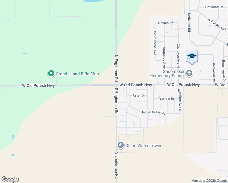 map of restaurants, bars, coffee shops, grocery stores, and more near 112 South Engleman Road in Grand Island