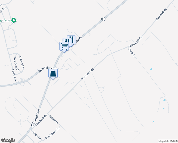 map of restaurants, bars, coffee shops, grocery stores, and more near 168 Lincoln Lane in Bellefonte