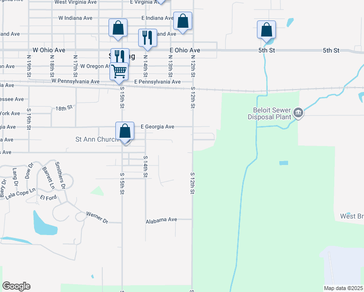 map of restaurants, bars, coffee shops, grocery stores, and more near 330 South 12th Street in Sebring
