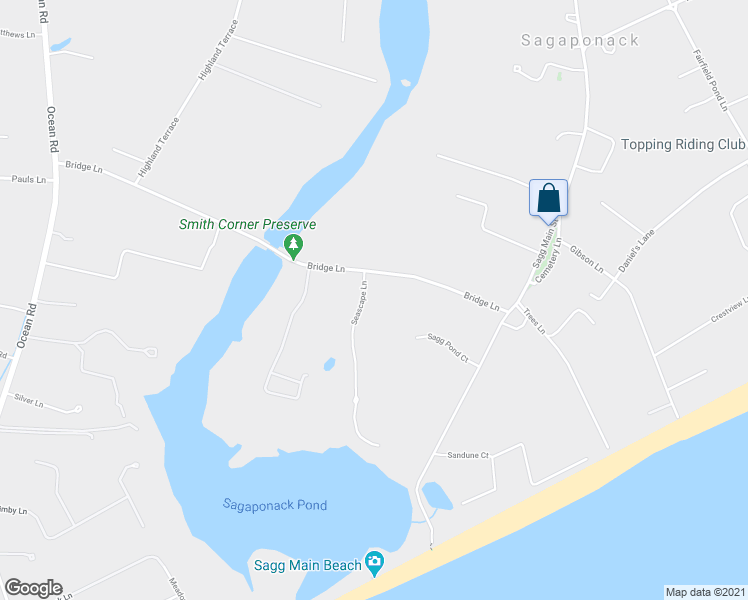 map of restaurants, bars, coffee shops, grocery stores, and more near 29 Seascape Lane in Sagaponack