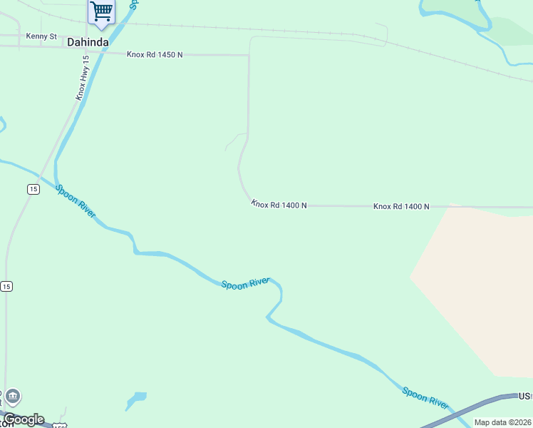 map of restaurants, bars, coffee shops, grocery stores, and more near 1811 Knox Road 1400 North in Dahinda