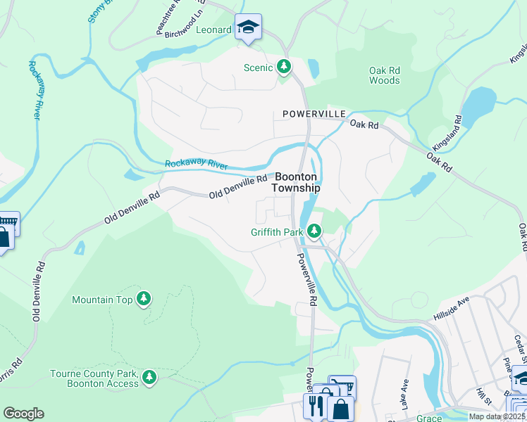map of restaurants, bars, coffee shops, grocery stores, and more near 199 Powerville Road in Boonton