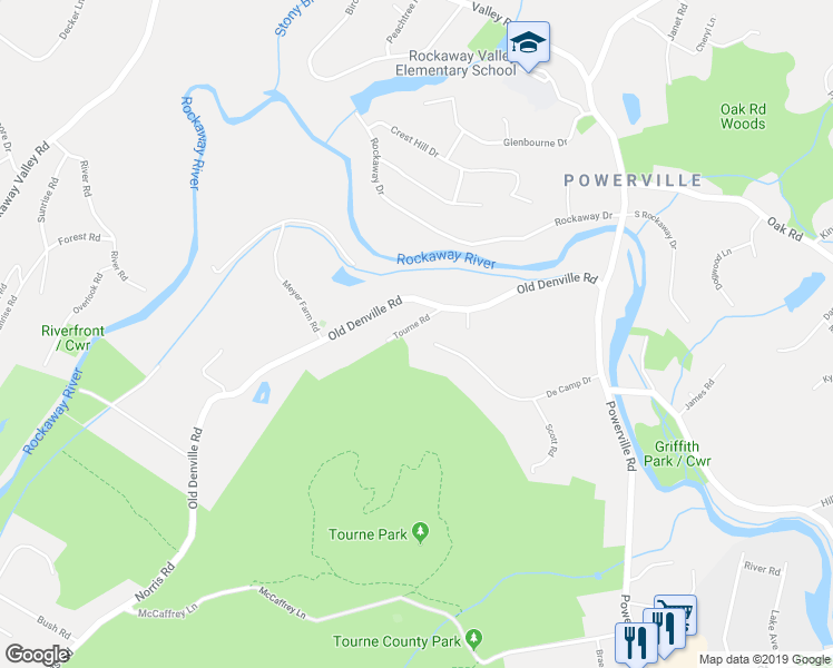map of restaurants, bars, coffee shops, grocery stores, and more near 15 Tourne Road in Boonton Township