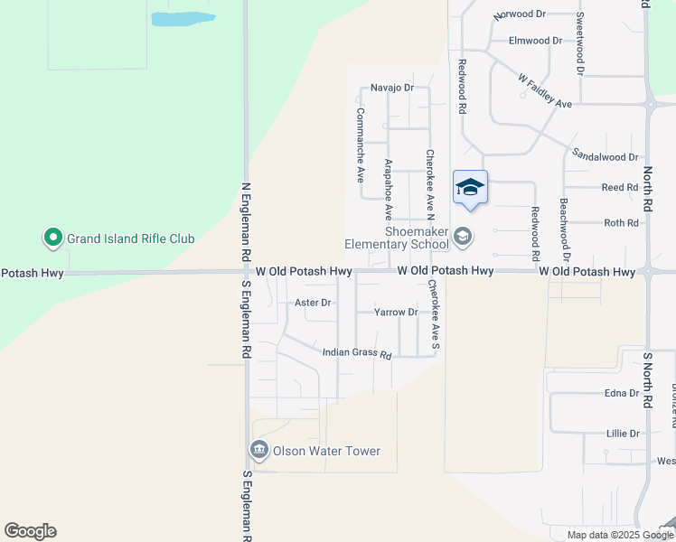 map of restaurants, bars, coffee shops, grocery stores, and more near 4301 West Old Potash Highway in Grand Island