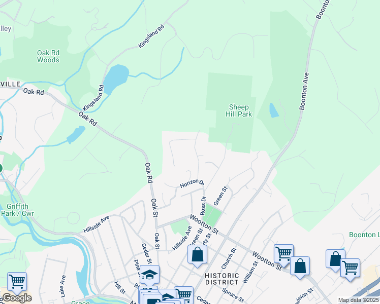 map of restaurants, bars, coffee shops, grocery stores, and more near 126 Oldwood Lane in Boonton
