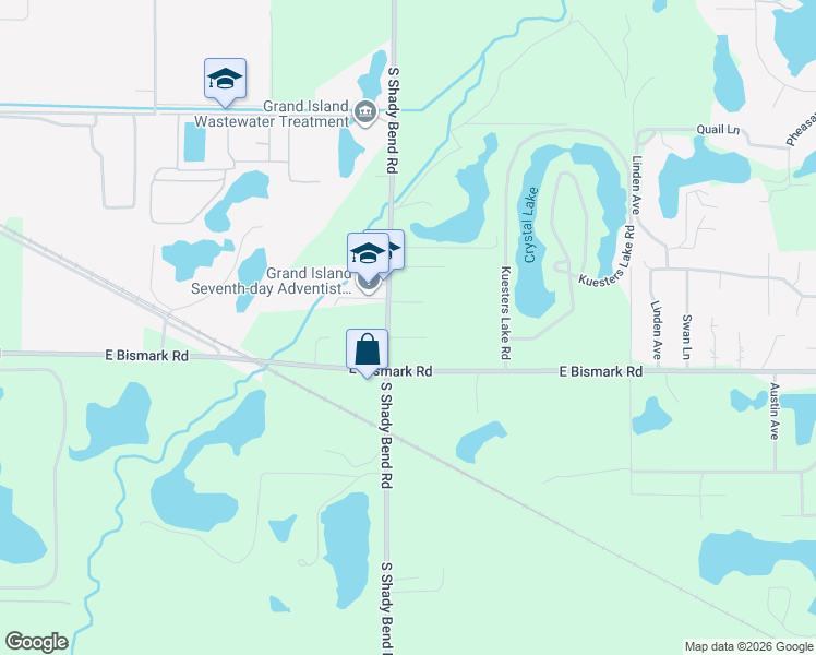 map of restaurants, bars, coffee shops, grocery stores, and more near 3610 Palomino Place in Grand Island