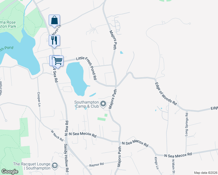 map of restaurants, bars, coffee shops, grocery stores, and more near 747 Majors Path in Southampton