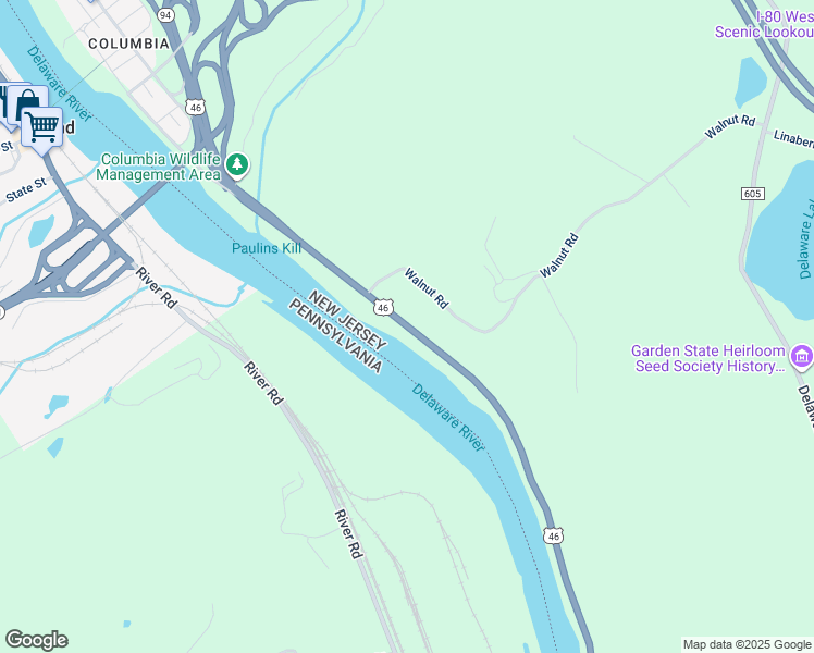 map of restaurants, bars, coffee shops, grocery stores, and more near 36 U.S. 46 in Columbia