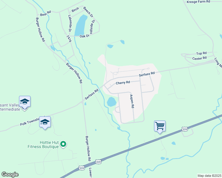 map of restaurants, bars, coffee shops, grocery stores, and more near 3003 Pleasant View Drive in Kunkletown
