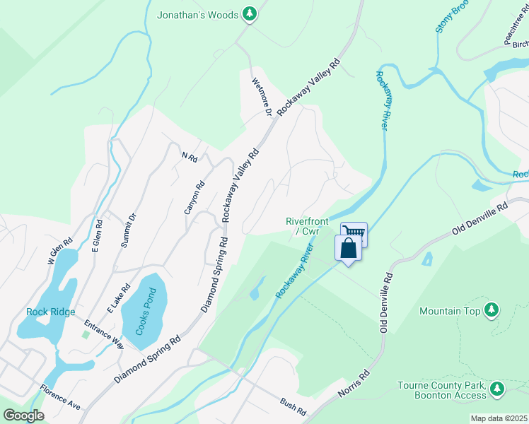 map of restaurants, bars, coffee shops, grocery stores, and more near 29 Sunrise Road in Boonton