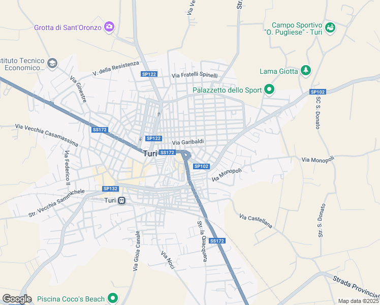 map of restaurants, bars, coffee shops, grocery stores, and more near 8 Largo Marchesale in Turi