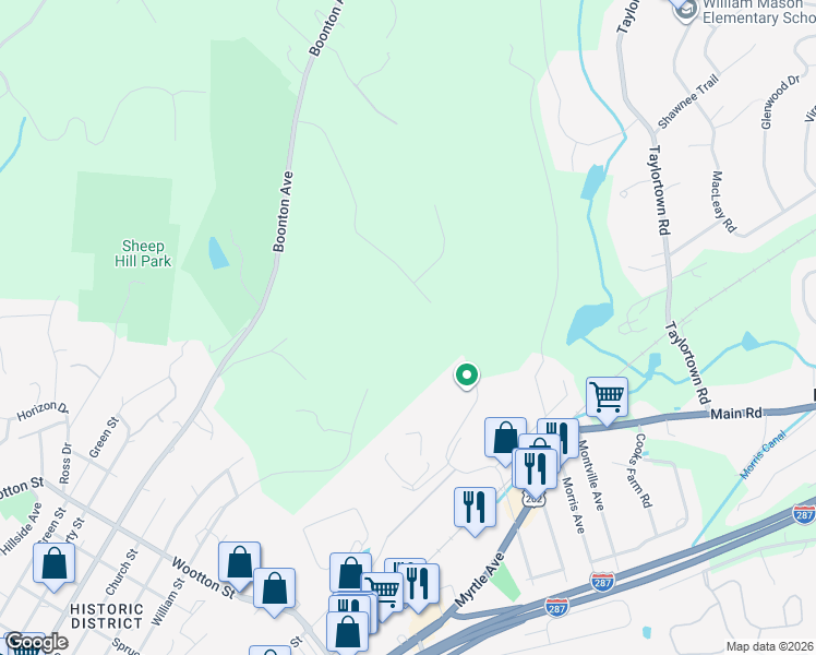 map of restaurants, bars, coffee shops, grocery stores, and more near 16 Wiltshire Drive in Boonton Township