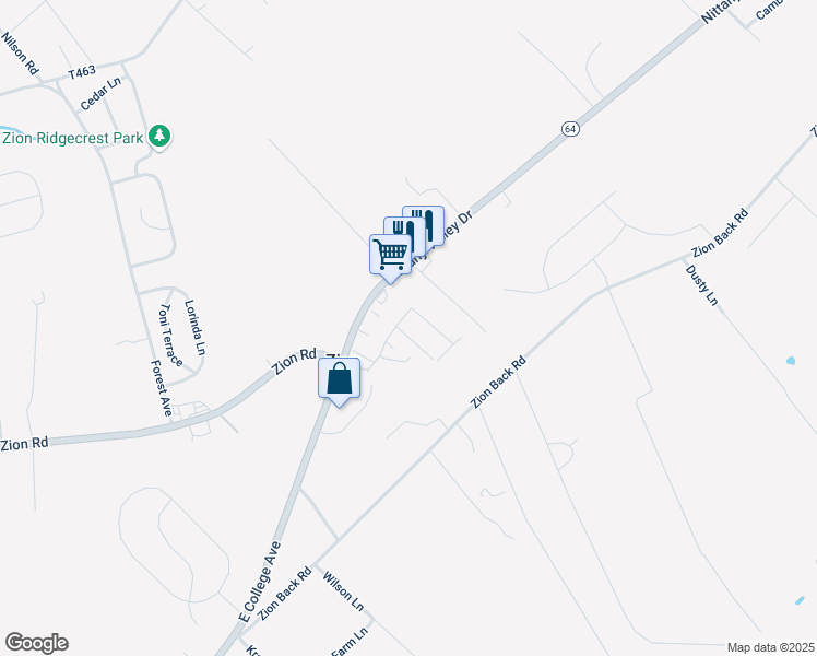 map of restaurants, bars, coffee shops, grocery stores, and more near 103 Pebble Lane in Bellefonte