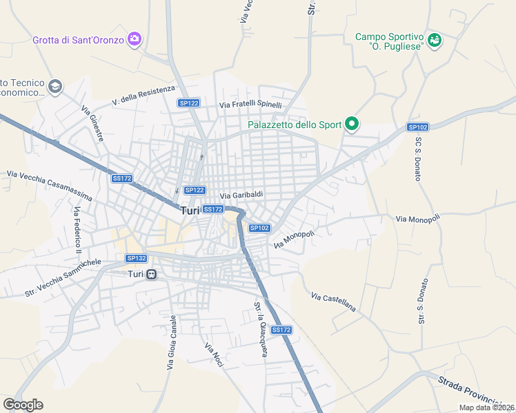 map of restaurants, bars, coffee shops, grocery stores, and more near 8 Largo Marchesale in Turi