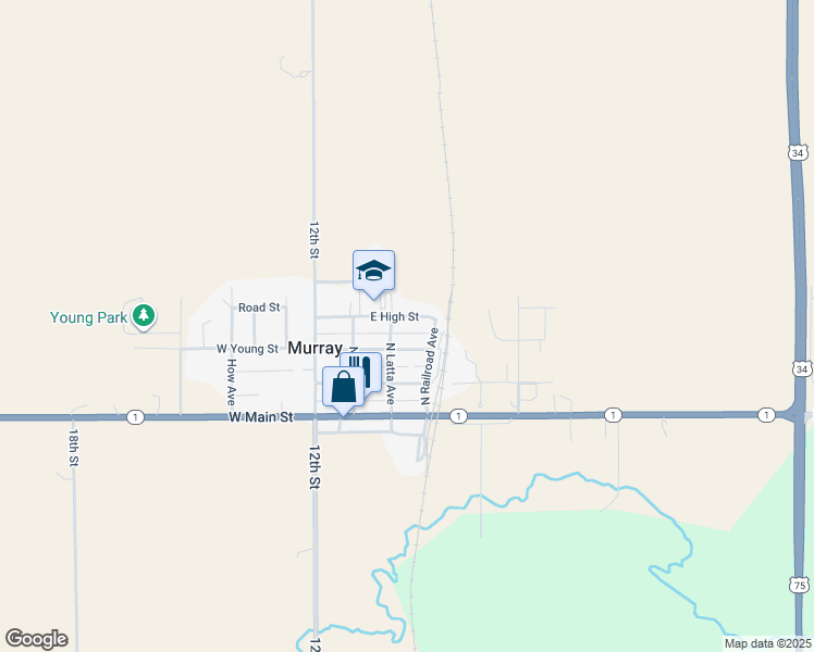 map of restaurants, bars, coffee shops, grocery stores, and more near 224 East High Street in Murray