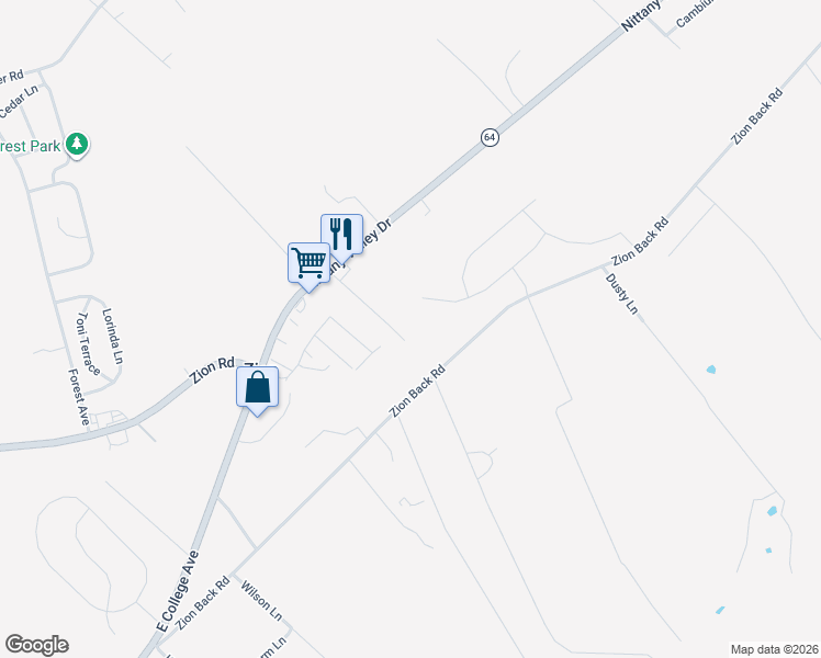 map of restaurants, bars, coffee shops, grocery stores, and more near 168 Lincoln Lane in Bellefonte