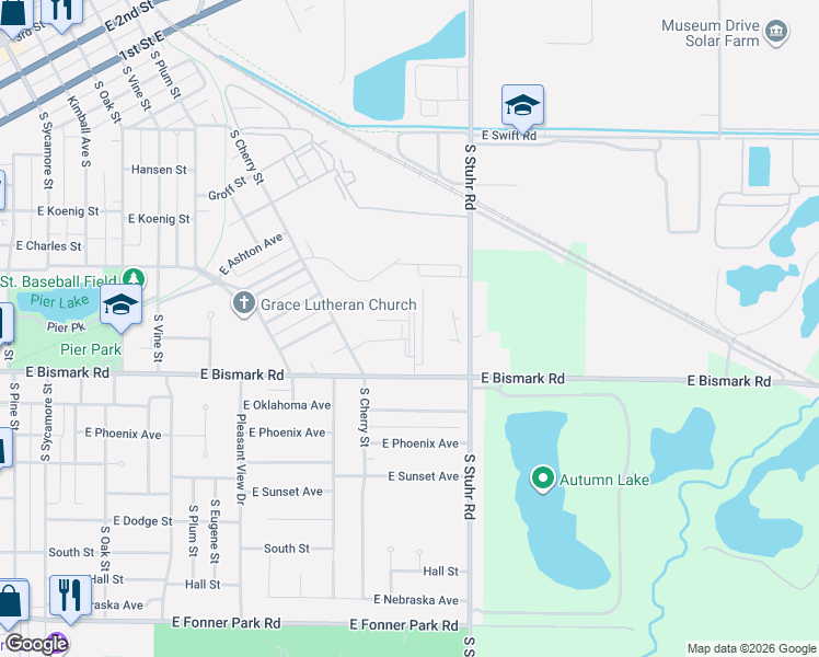 map of restaurants, bars, coffee shops, grocery stores, and more near 1010 Bismark Road in Grand Island