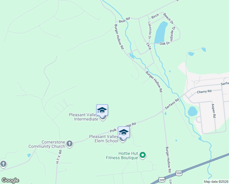 map of restaurants, bars, coffee shops, grocery stores, and more near 477 Polk Township Road in Kunkletown