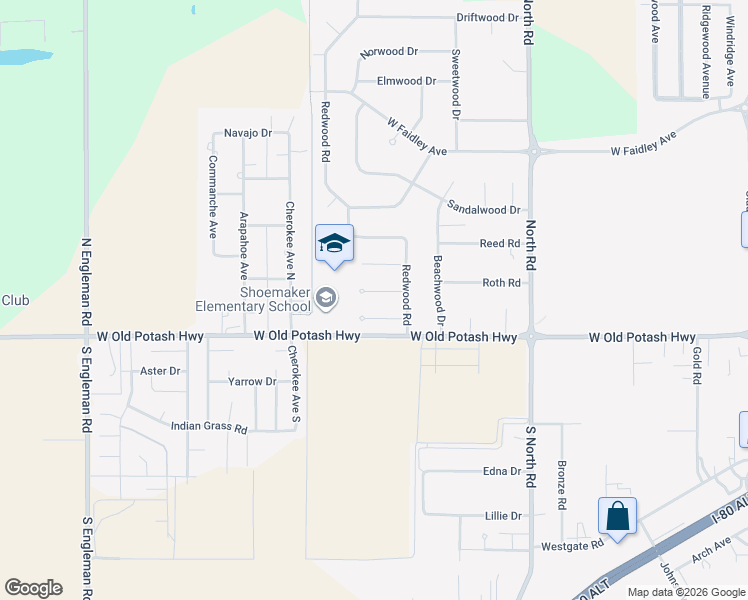 map of restaurants, bars, coffee shops, grocery stores, and more near 4133 Sun Ridge in Grand Island