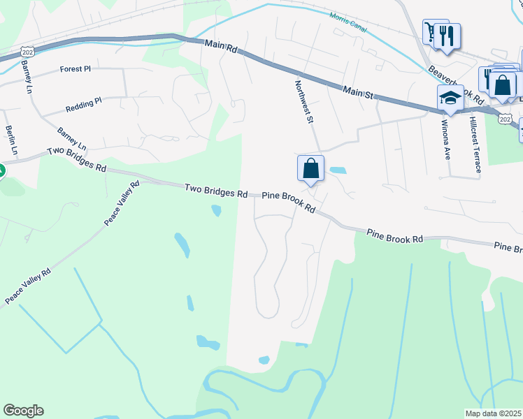 map of restaurants, bars, coffee shops, grocery stores, and more near 57 Toms Point Lane in Lincoln Park