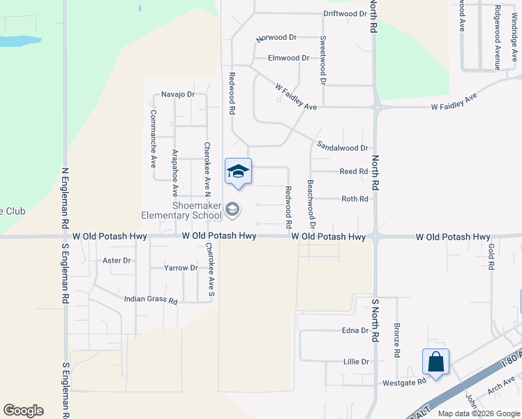 map of restaurants, bars, coffee shops, grocery stores, and more near 4133 Sun Ridge Lane in Grand Island