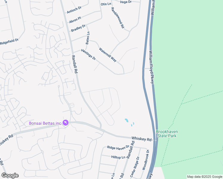 map of restaurants, bars, coffee shops, grocery stores, and more near 29 Wild Flower Drive in Ridge