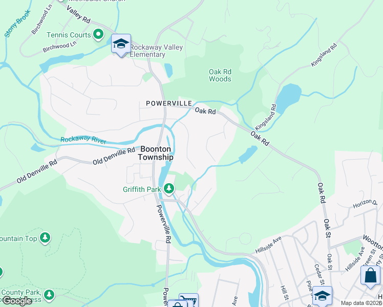 map of restaurants, bars, coffee shops, grocery stores, and more near 12 South Rockaway Drive in Boonton