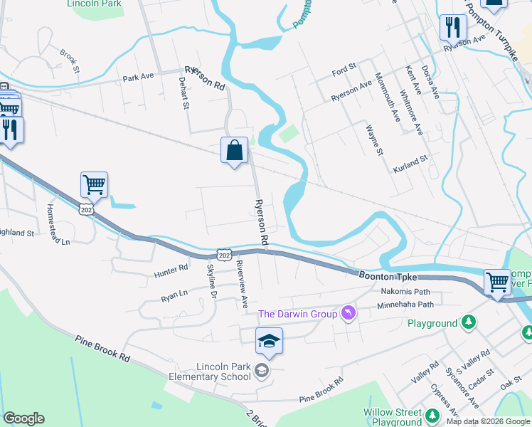 map of restaurants, bars, coffee shops, grocery stores, and more near 567 Ryerson Road in Lincoln Park