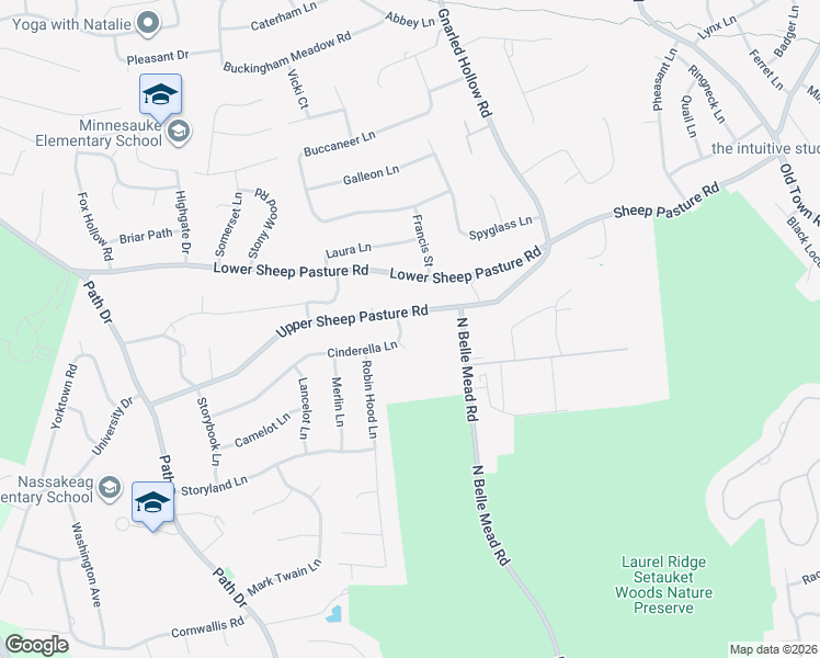 map of restaurants, bars, coffee shops, grocery stores, and more near 68 Upper Sheep Pasture Road in Setauket- East Setauket