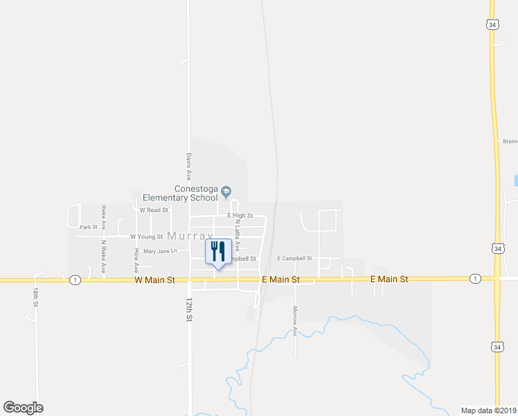 map of restaurants, bars, coffee shops, grocery stores, and more near 224 East High Street in Murray