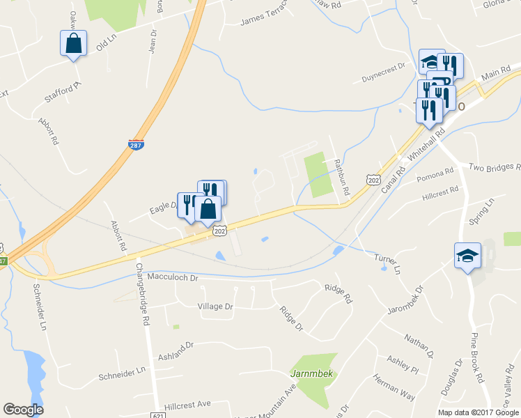 map of restaurants, bars, coffee shops, grocery stores, and more near 63 Heritage Court in Montville