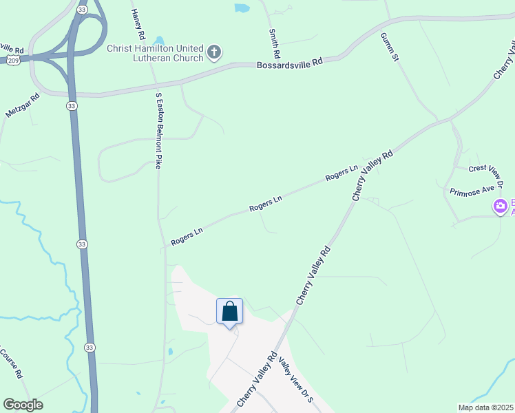 map of restaurants, bars, coffee shops, grocery stores, and more near Rogers Lane in Stroudsburg