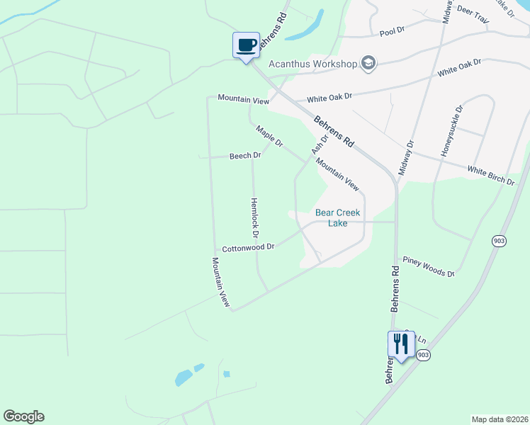 map of restaurants, bars, coffee shops, grocery stores, and more near 13 Hemlock Dr in Jim Thorpe