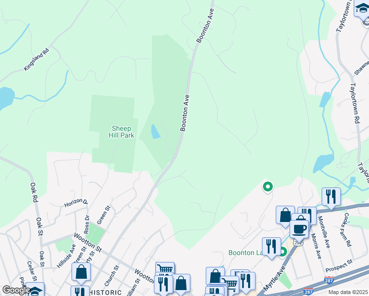 map of restaurants, bars, coffee shops, grocery stores, and more near 822 Boonton Avenue in Boonton