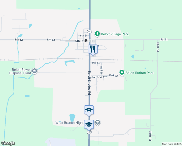 map of restaurants, bars, coffee shops, grocery stores, and more near 13826 South Main Street in Beloit