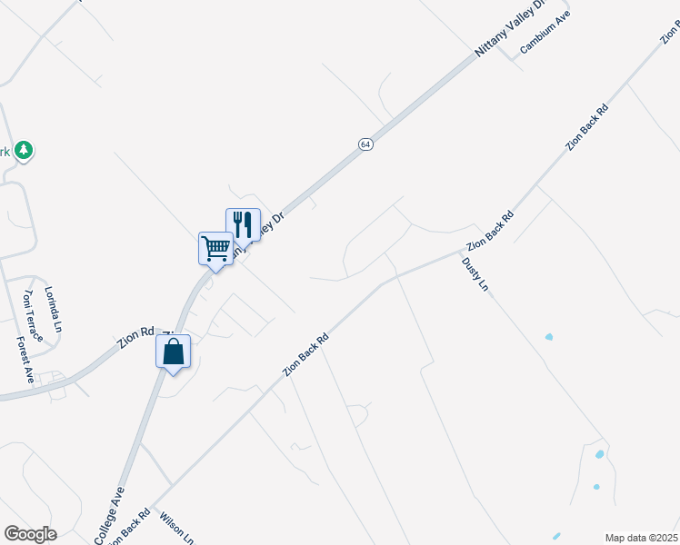 map of restaurants, bars, coffee shops, grocery stores, and more near 212 Archers Glen Circle in Bellefonte