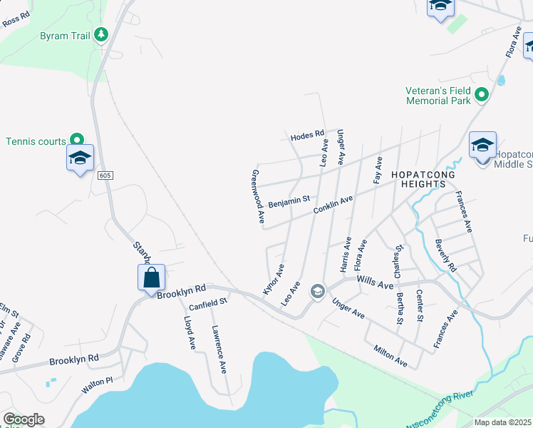 map of restaurants, bars, coffee shops, grocery stores, and more near 7 Greenwood Avenue in Stanhope