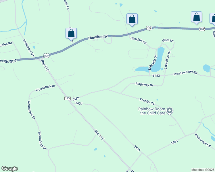 map of restaurants, bars, coffee shops, grocery stores, and more near 2169 Meadow Lake Road in Effort