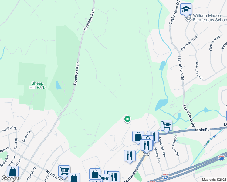 map of restaurants, bars, coffee shops, grocery stores, and more near 16 Wiltshire Drive in Boonton