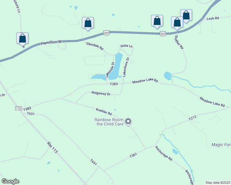 map of restaurants, bars, coffee shops, grocery stores, and more near 2567 Ridgeway Drive in Effort