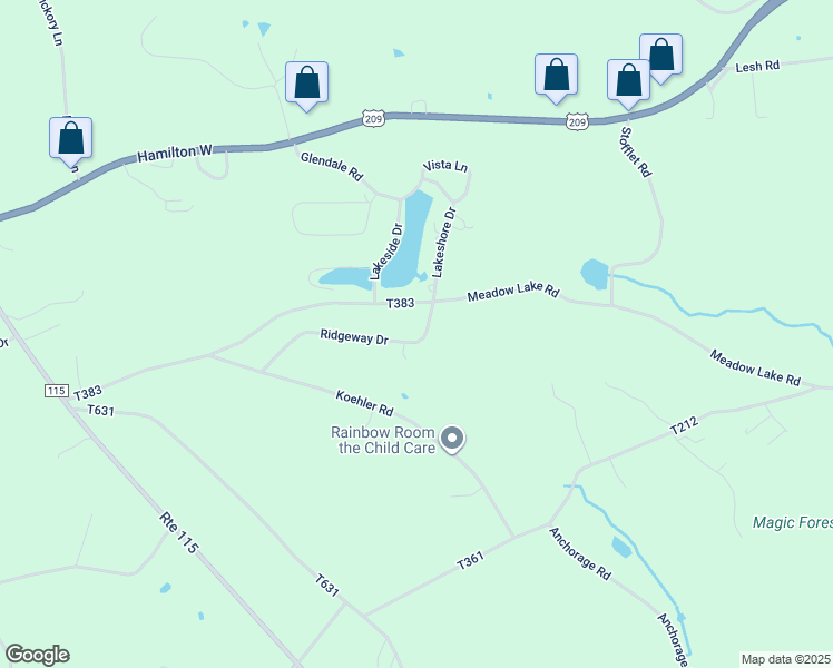 map of restaurants, bars, coffee shops, grocery stores, and more near 2579 Ridgeway Drive in Effort