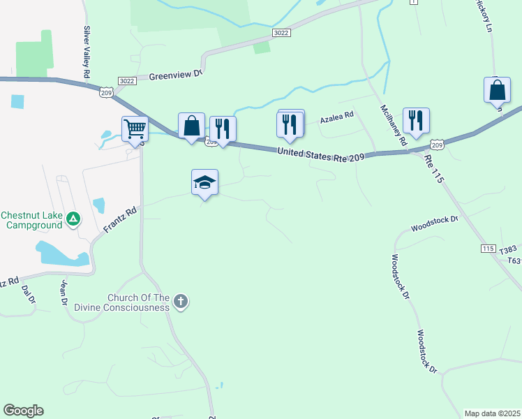 map of restaurants, bars, coffee shops, grocery stores, and more near 376 Jessica Court in Effort