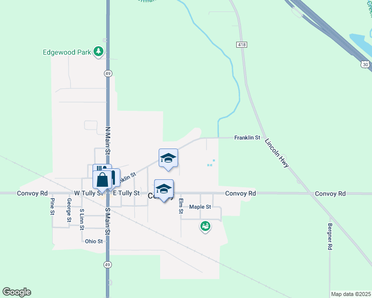 map of restaurants, bars, coffee shops, grocery stores, and more near 515 Franklin Street in Convoy