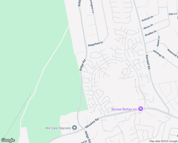 map of restaurants, bars, coffee shops, grocery stores, and more near 406 Woodbridge Drive in Ridge